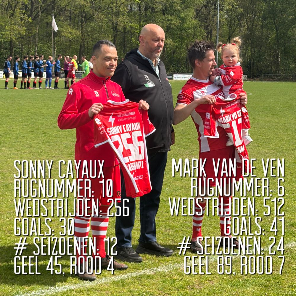 Twee jubilarissen, Mark en Sonny, in het zonnetje gezet